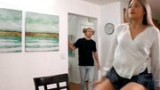 Womanizer's cock seems to tear stepsister's tight pussy apart