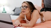 Bespectacled Ashly Anderson moans during sex with Van Wylde