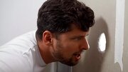Girl cheats on BF by having fun with dick stuck out of gloryhole