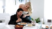Man cheats on his fat wife with slutty blond stepdaughter