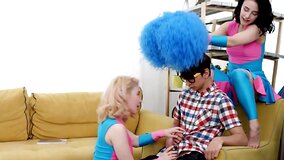 IT guy fucks two cheerleaders and it's the best day of his life