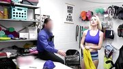 Helpless blond cougar undresses and drilled by security officer