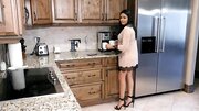Splendid brunette Serena Santos takes a hard cock in the morning