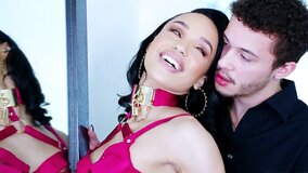 Mulatto openly flirts with friend and gives rear to him for money