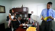 Victoria Valencia blows a guy and gets fucked in the office