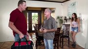 Experienced plumber seduced by old friend's curvy stepdaughter