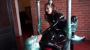 Pleasuring the horny slave in a medical fetish movie