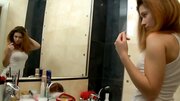 Sweet girl Kisa is playing with pussy in the bathroom