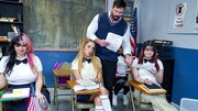 Schoolgirl gets to showcase her sexual diligence as well