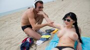 Busty brunette gets a massive facial after being shagged