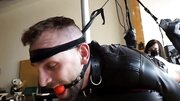 Ball-gagged sissy is fingered by a dirty mistress Elise Graves