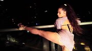 Young beauty Irene Rouse shameless masturbating outdoors
