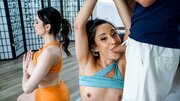 MILF and teen fucked by a big-dicked fitness instructor