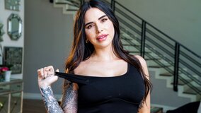 Inked brunette girl gets fucked in front of her sister