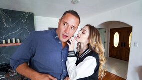Tiny girl doing nasty things with a really freaky dude