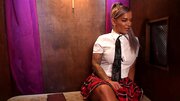 Slutty blonde blows a priest and spreads legs to be fucked