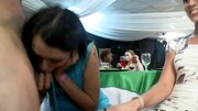 Wild women are fucking on the stage with guys at a hot party