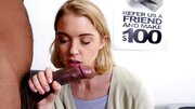 Small blonde vixen with a thin body makes her first hot performance