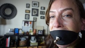 Tied up German woman is crying and feeling extreme pain
