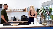 Busty blonde MILF gets both of her holes rammed with huge cocks