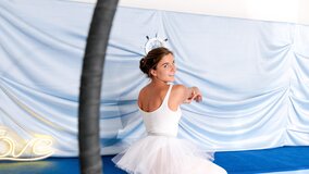 Graceful Ballerina In Big Ring Jerks Off Her Horny Pussy