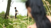 Horny couple fucking hard and pussy creampied in forest