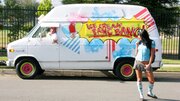 Busty babe enjoys sucking dude long dick for ice cream